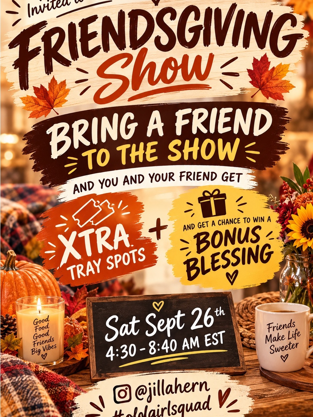 Friendsgiving Show Event Poster - Orange and Brown